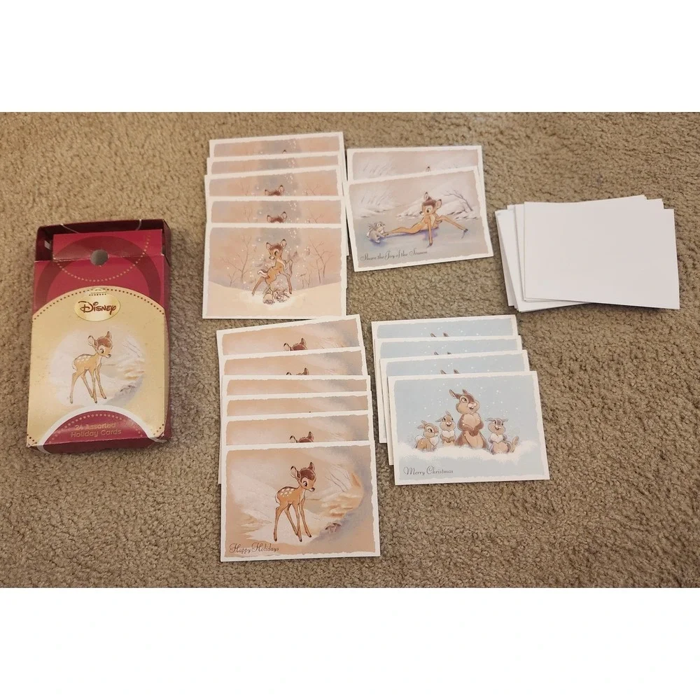 Disney Bambi‎ Thumper Assorted Holiday Christmas Cards 17 Count Boxed Set